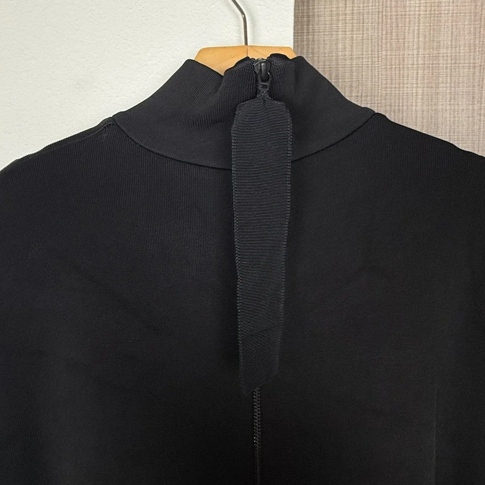 COS Black Mockneck Jersey‎ Knit Midi Dress Full Back Zip